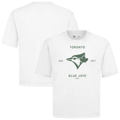 Toronto Blue Jays Levelwear Crossway Oversized Luxe Signature Knit T-Shirt White