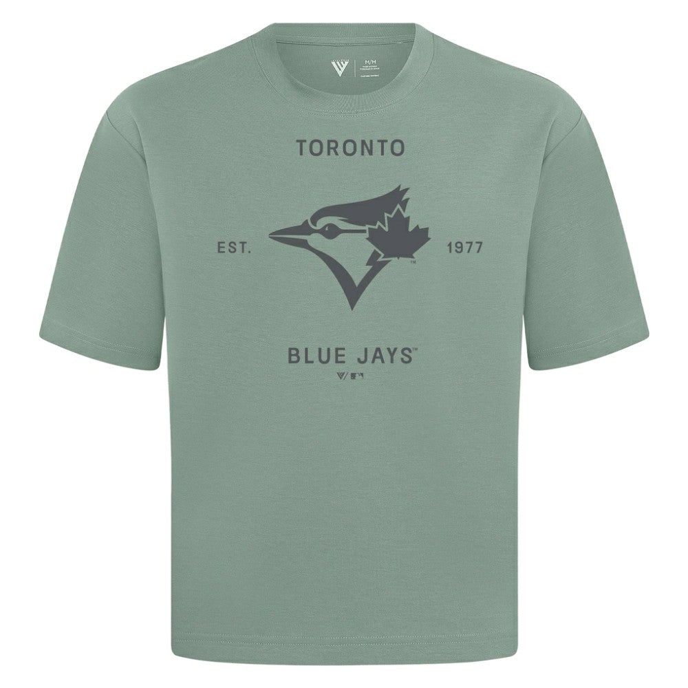 Toronto Blue Jays Levelwear Crossway Oversized Luxe Signature Knit T-Shirt Green