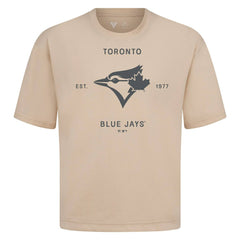 Toronto Blue Jays Levelwear Crossway Oversized Luxe Signature Knit T-Shirt Khaki