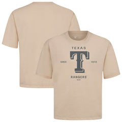 Texas Rangers Levelwear Crossway Oversized Luxe Signature Knit T-Shirt Khaki
