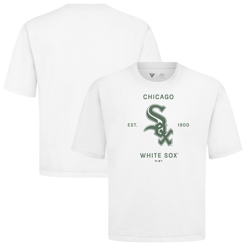 Chicago White Sox Levelwear Crossway Oversized Luxe Signature Knit T-Shirt White