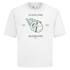 Cleveland Guardians Levelwear Crossway Oversized Luxe Signature Knit T-Shirt White