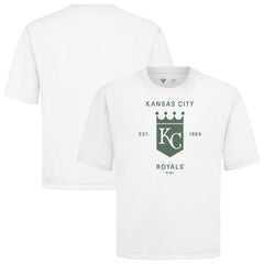 Kansas City Royals Levelwear Crossway Oversized Luxe Signature Knit T-Shirt White