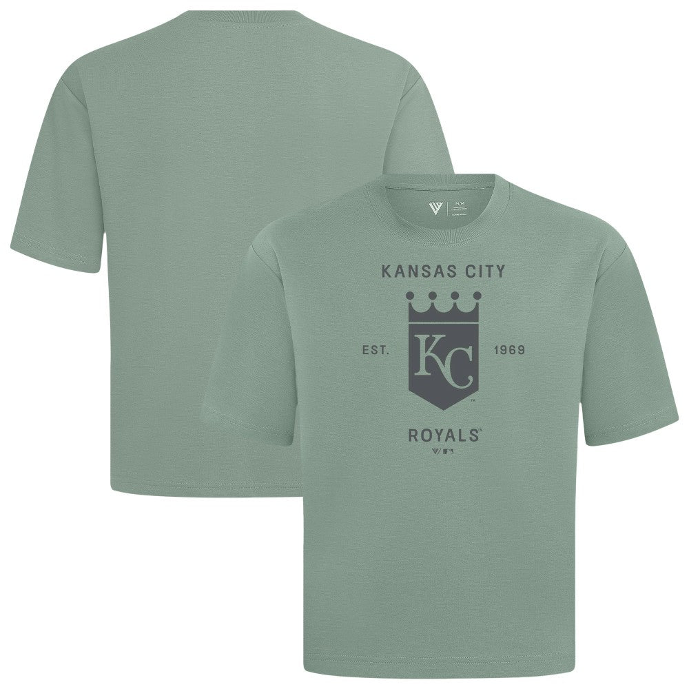 Kansas City Royals Levelwear Crossway Oversized Luxe Signature Knit T-Shirt Green