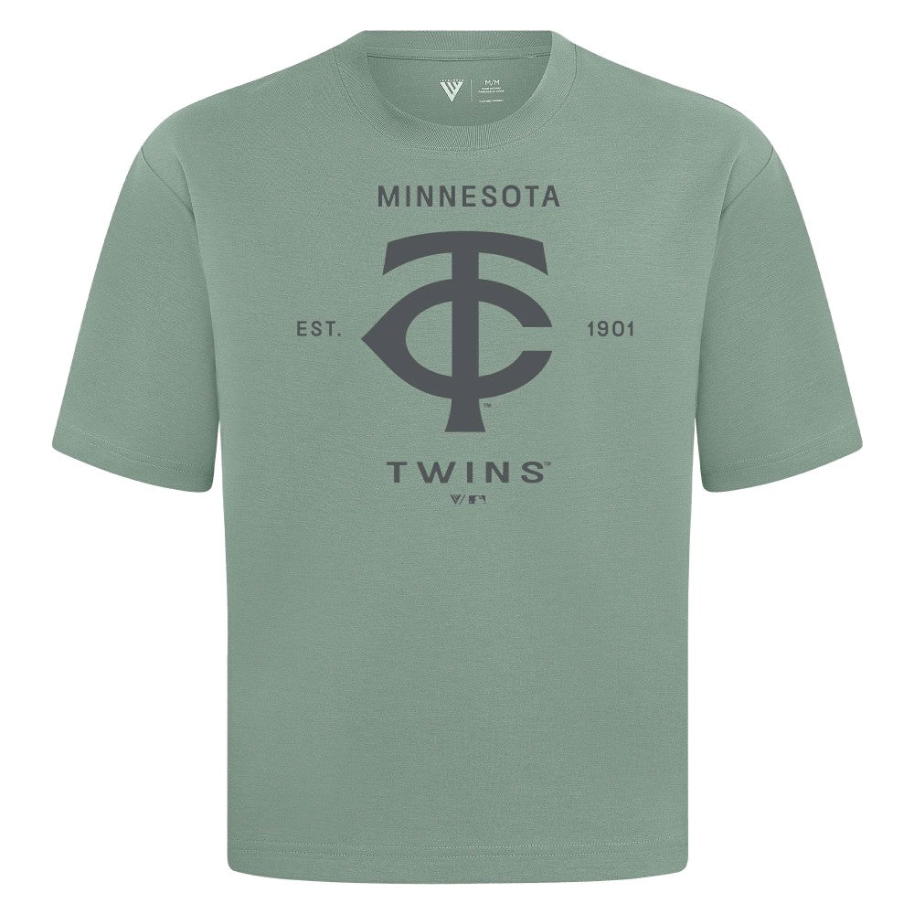 Minnesota Twins Levelwear Crossway Oversized Luxe Signature Knit T-Shirt Green