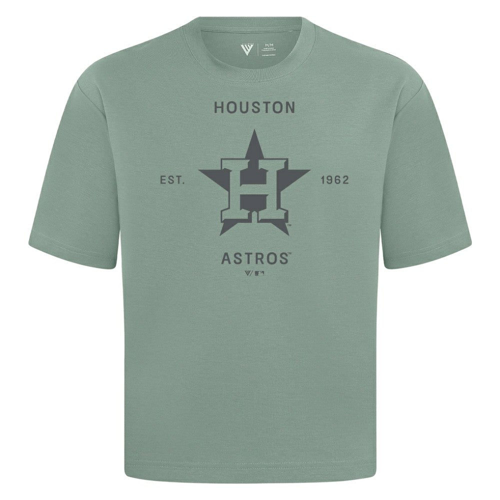 Houston Astros Levelwear Crossway Oversized Luxe Signature Knit T-Shirt Green