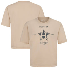 Houston Astros Levelwear Crossway Oversized Luxe Signature Knit T-Shirt Khaki