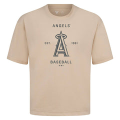 Los Angeles Angels Levelwear Crossway Oversized Luxe Signature Knit T-Shirt Khaki