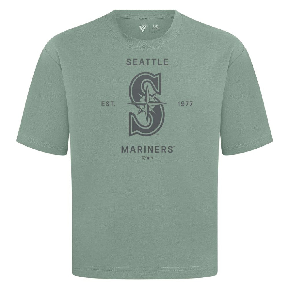 Seattle Mariners Levelwear Crossway Oversized Luxe Signature Knit T-Shirt Green