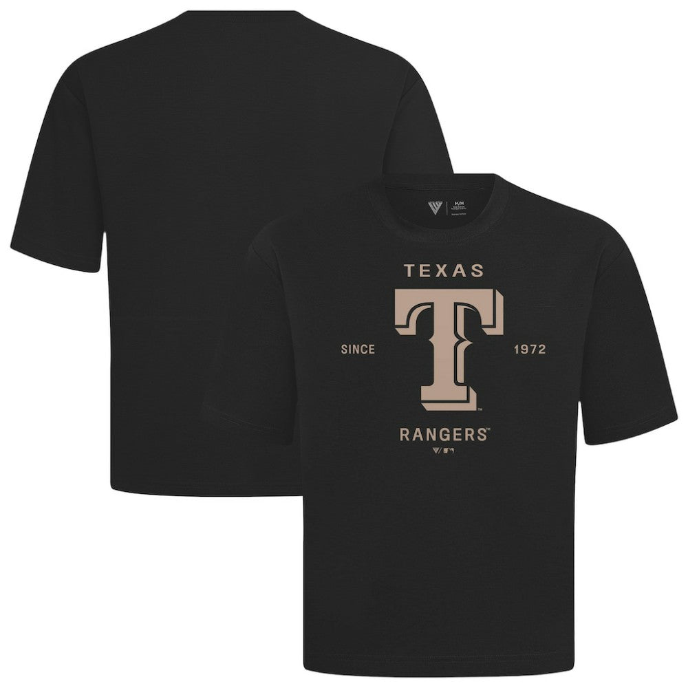 Texas Rangers Levelwear Crossway Oversized Luxe Signature Knit T-Shirt Black