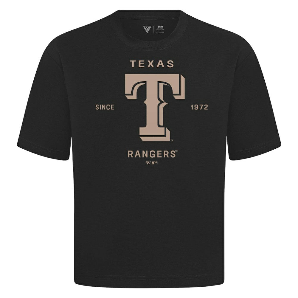 Texas Rangers Levelwear Crossway Oversized Luxe Signature Knit T-Shirt Black