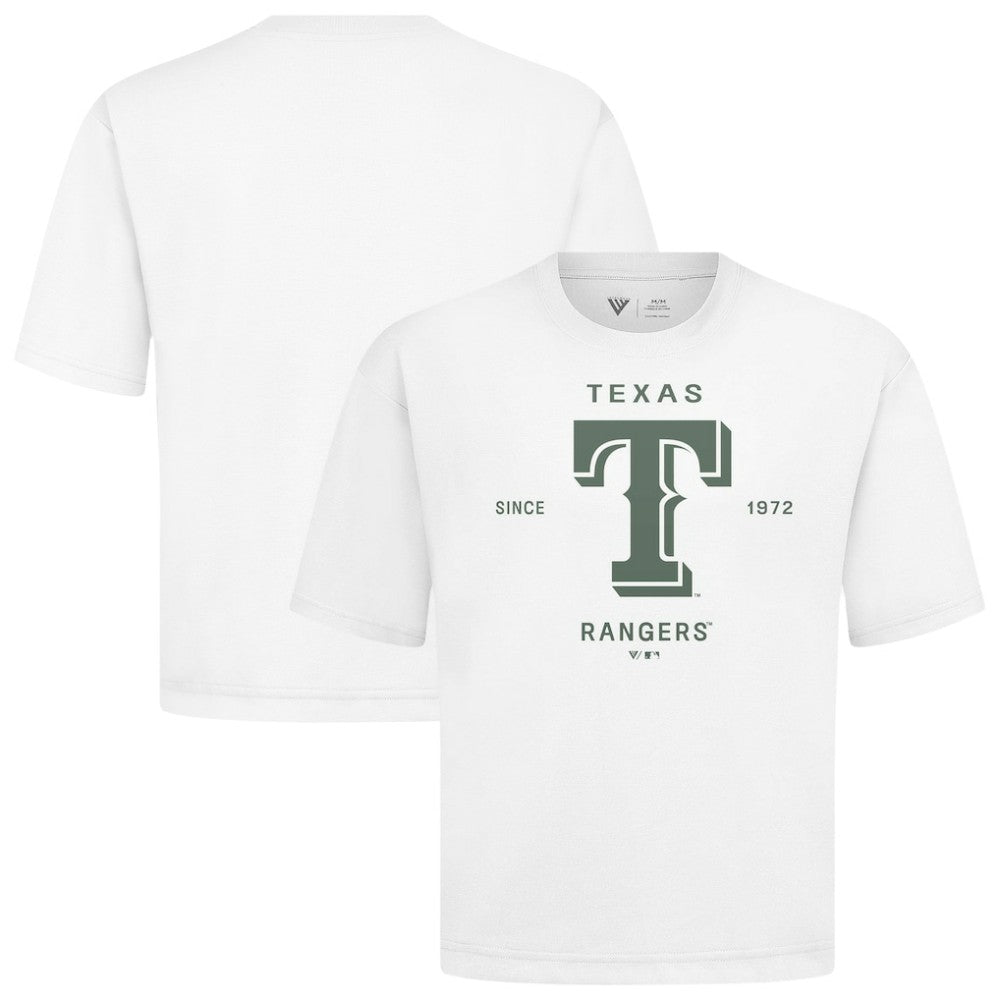 Texas Rangers Levelwear Crossway Oversized Luxe Signature Knit T-Shirt White