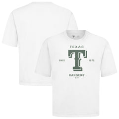 Texas Rangers Levelwear Crossway Oversized Luxe Signature Knit T-Shirt White
