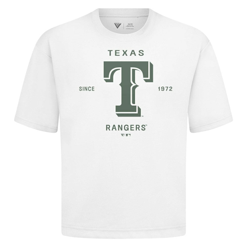 Texas Rangers Levelwear Crossway Oversized Luxe Signature Knit T-Shirt White