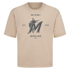 Miami Marlins Levelwear Crossway Oversized Luxe Signature Knit T-Shirt Khaki