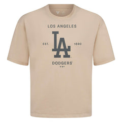 Los Angeles Dodgers Levelwear Crossway Oversized Luxe Signature Knit T-Shirt Khaki