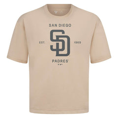 San Diego Padres Levelwear Crossway Oversized Luxe Signature Knit T-Shirt Khaki