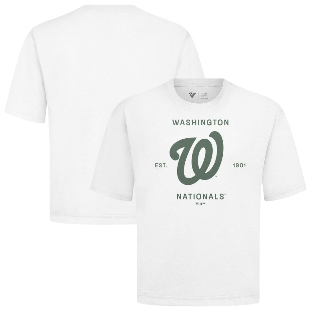 Washington Nationals Levelwear Crossway Oversized Luxe Signature Knit T-Shirt White