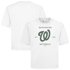 Washington Nationals Levelwear Crossway Oversized Luxe Signature Knit T-Shirt White