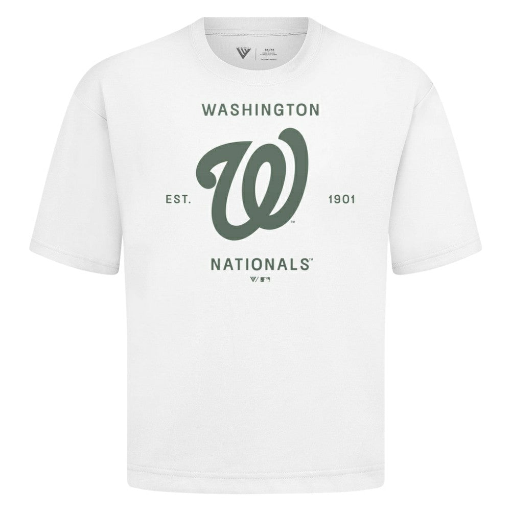 Washington Nationals Levelwear Crossway Oversized Luxe Signature Knit T-Shirt White
