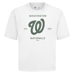 Washington Nationals Levelwear Crossway Oversized Luxe Signature Knit T-Shirt White