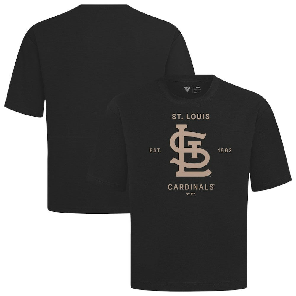 St. Louis Cardinals Levelwear Crossway Oversized Luxe Signature Knit T-Shirt Black
