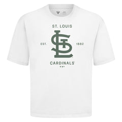 St. Louis Cardinals Levelwear Crossway Oversized Luxe Signature Knit T-Shirt White