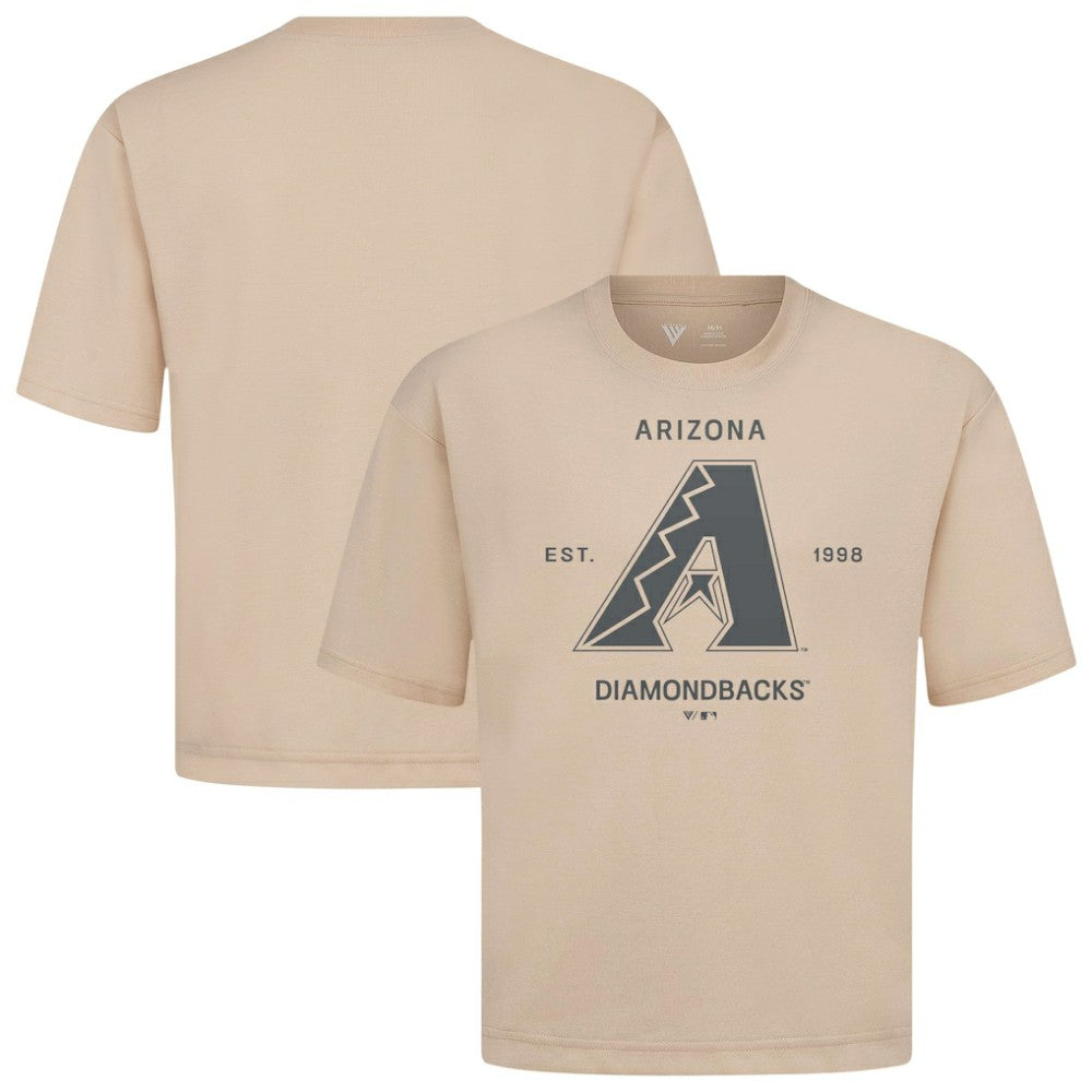 Arizona Diamondbacks Levelwear Crossway Oversized Luxe Signature Knit T-Shirt Khaki