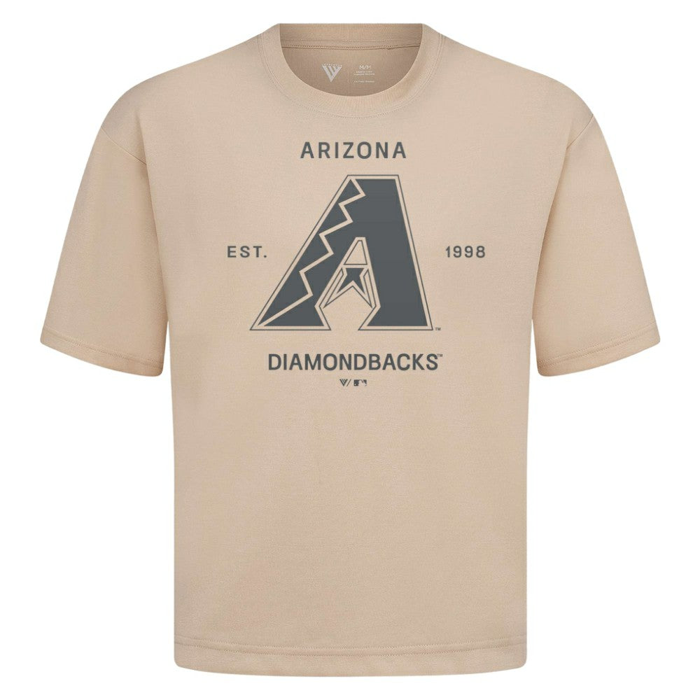 Arizona Diamondbacks Levelwear Crossway Oversized Luxe Signature Knit T-Shirt Khaki