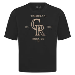 Colorado Rockies Levelwear Crossway Oversized Luxe Signature Knit T-Shirt Black