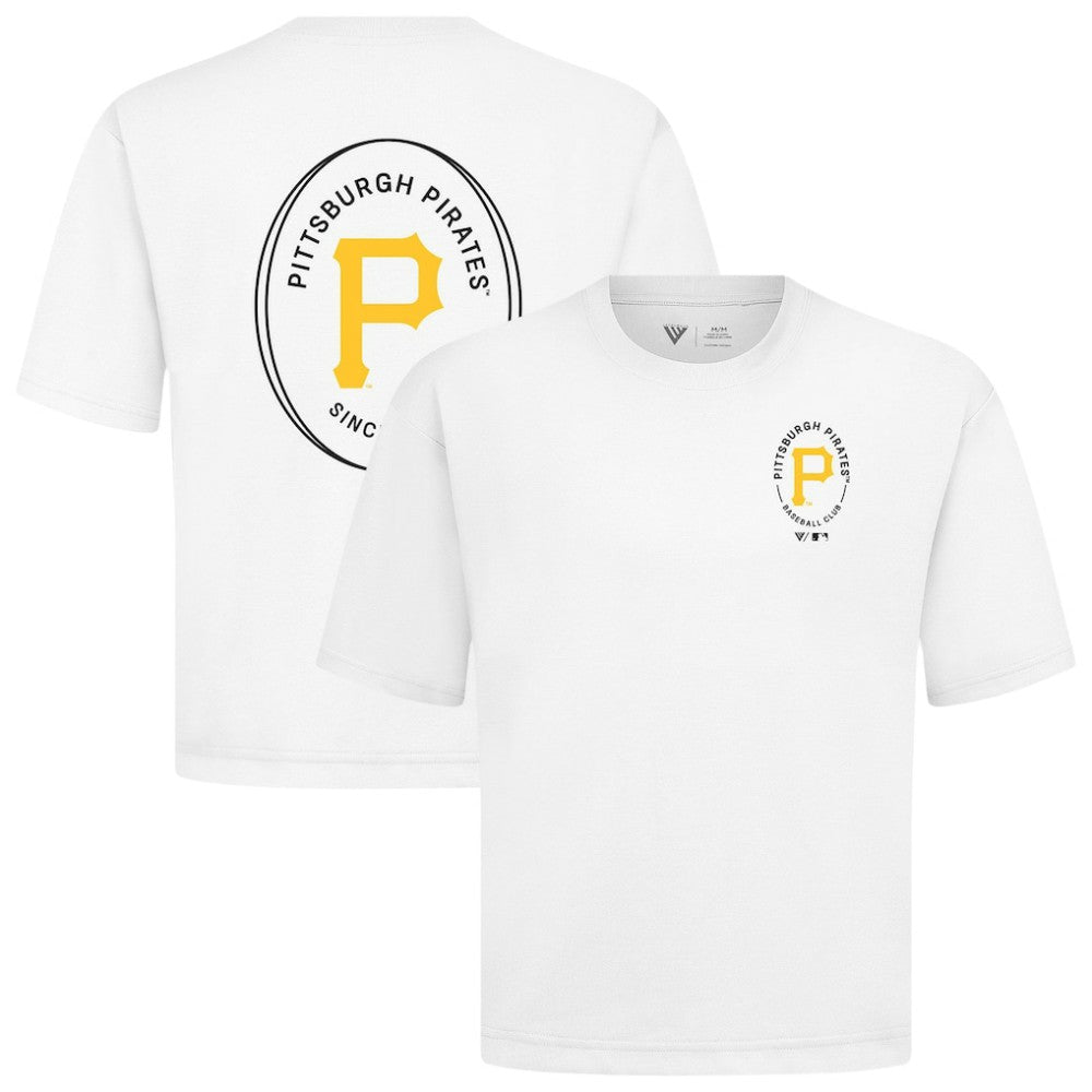 Pittsburgh Pirates Levelwear Signet Oversized Luxe Signature Knit T-Shirt White