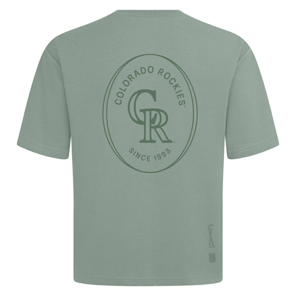 Colorado Rockies Levelwear Signet Oversized Luxe Signature Knit T-Shirt Green