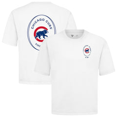 Chicago Cubs Levelwear Signet Oversized Luxe Signature Knit T-Shirt White