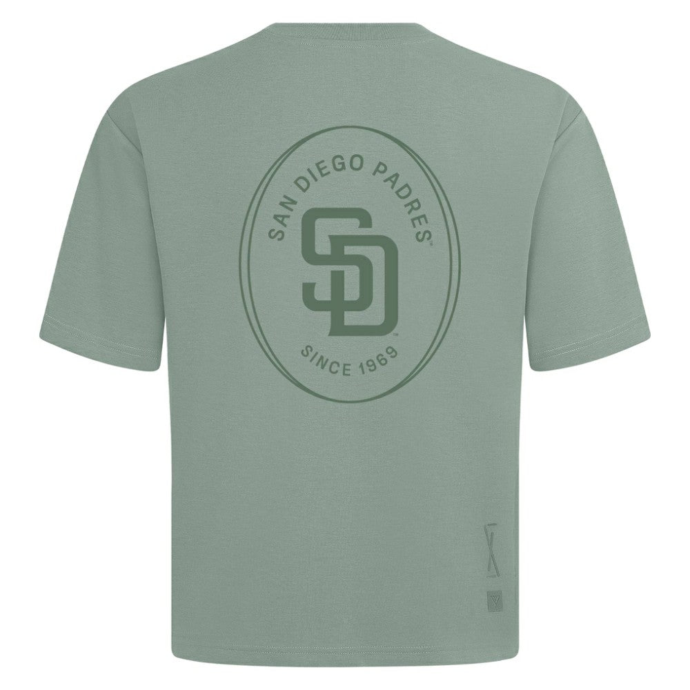 San Diego Padres Levelwear Signet Oversized Luxe Signature Knit T-Shirt Green