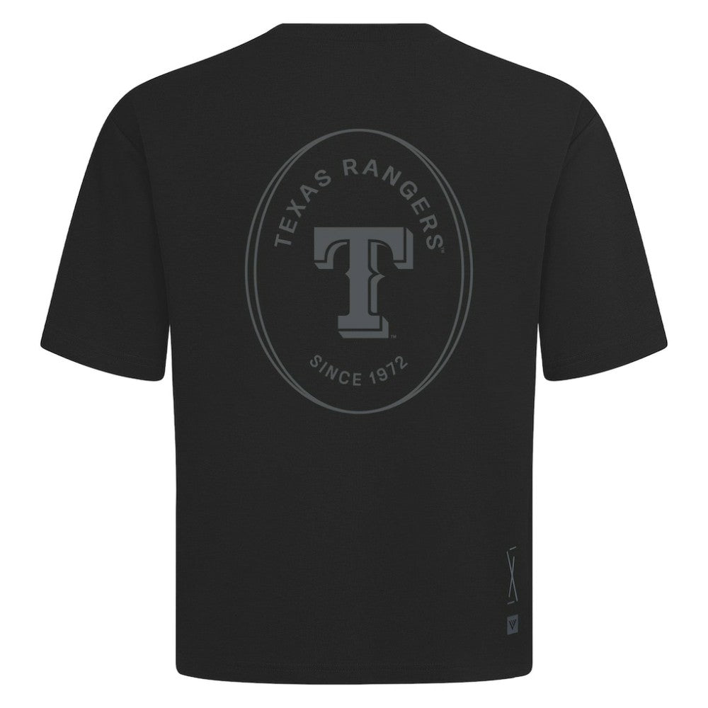 Texas Rangers Levelwear Signet Oversized Luxe Signature Knit T-Shirt Black