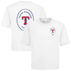 Texas Rangers Levelwear Signet Oversized Luxe Signature Knit T-Shirt White