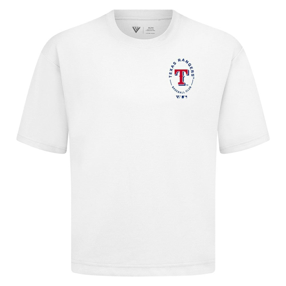 Texas Rangers Levelwear Signet Oversized Luxe Signature Knit T-Shirt White
