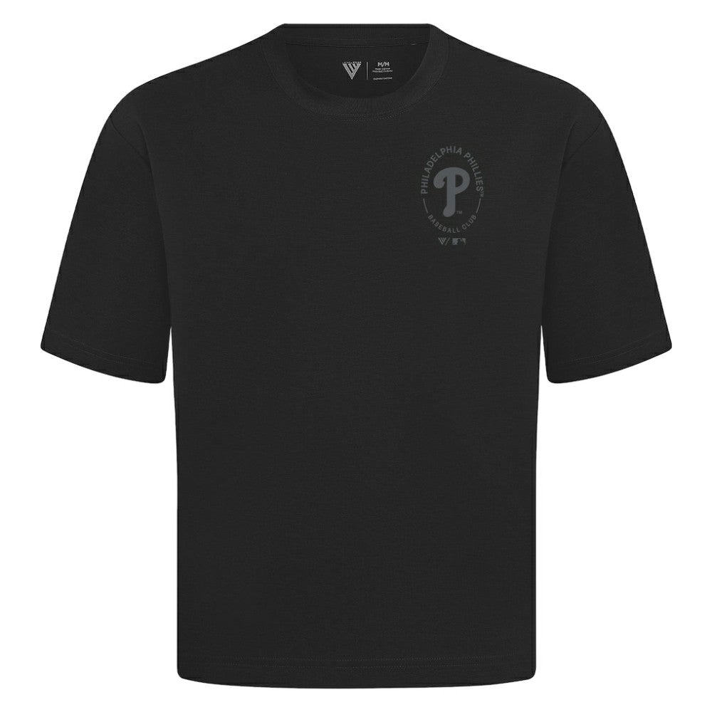 Philadelphia Phillies Levelwear Signet Oversized Luxe Signature Knit T-Shirt Black
