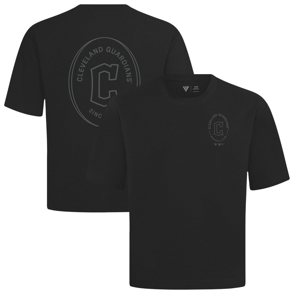 Cleveland Guardians Levelwear Signet Oversized Luxe Signature Knit T-Shirt Black