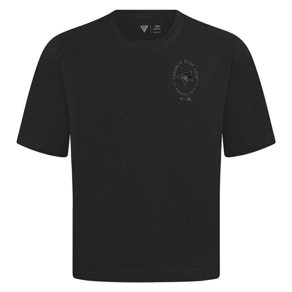 Toronto Blue Jays Levelwear Signet Oversized Luxe Signature Knit T-Shirt Black