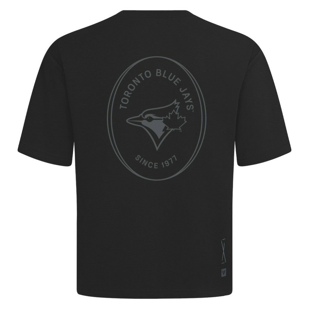 Toronto Blue Jays Levelwear Signet Oversized Luxe Signature Knit T-Shirt Black