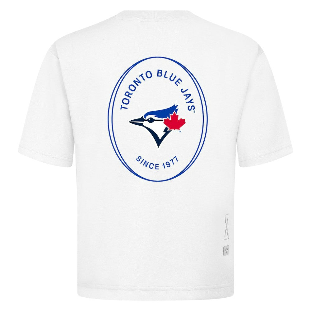 Toronto Blue Jays Levelwear Signet Oversized Luxe Signature Knit T-Shirt White