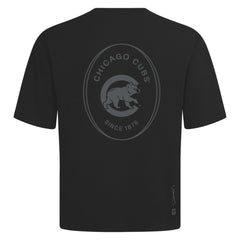 Chicago Cubs Levelwear Signet Oversized Luxe Signature Knit T-Shirt Black