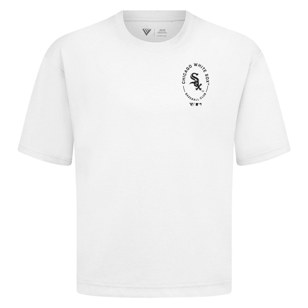 Chicago White Sox Levelwear Signet Oversized Luxe Signature Knit T-Shirt White