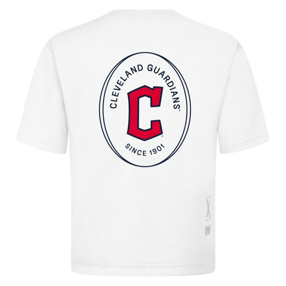 Cleveland Guardians Levelwear Signet Oversized Luxe Signature Knit T-Shirt White