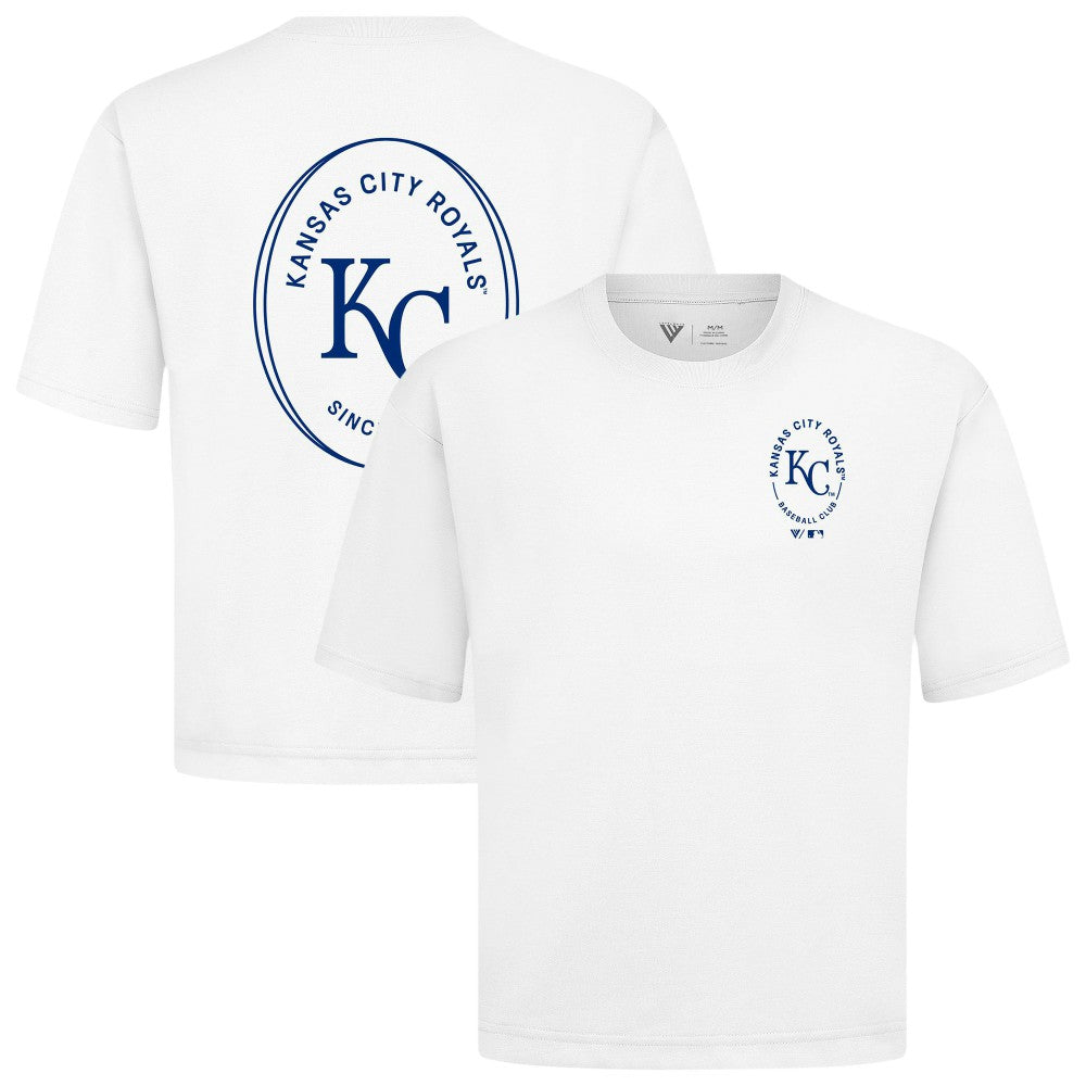 Kansas City Royals Levelwear Signet Oversized Luxe Signature Knit T-Shirt White