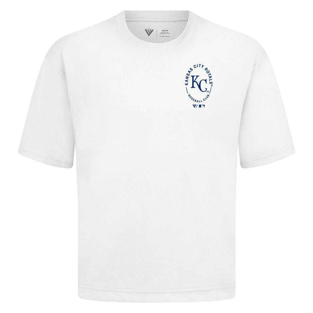 Kansas City Royals Levelwear Signet Oversized Luxe Signature Knit T-Shirt White
