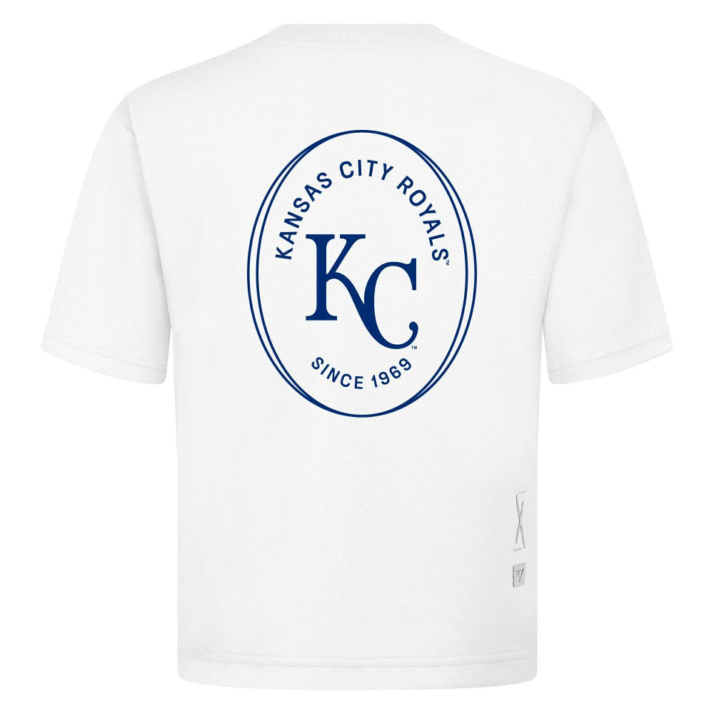 Kansas City Royals Levelwear Signet Oversized Luxe Signature Knit T-Shirt White