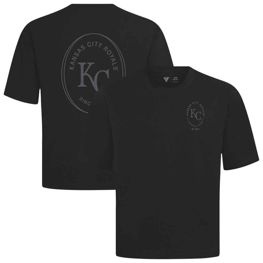 Kansas City Royals Levelwear Signet Oversized Luxe Signature Knit T-Shirt Black