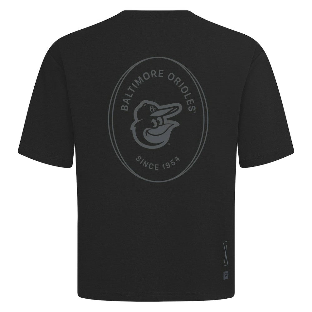 Baltimore Orioles Levelwear Signet Oversized Luxe Signature Knit T-Shirt Black
